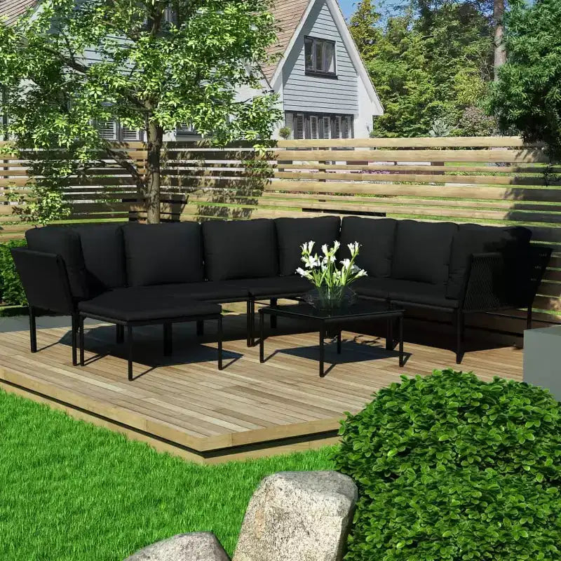 Set da giardino vidaXL nero e antracite