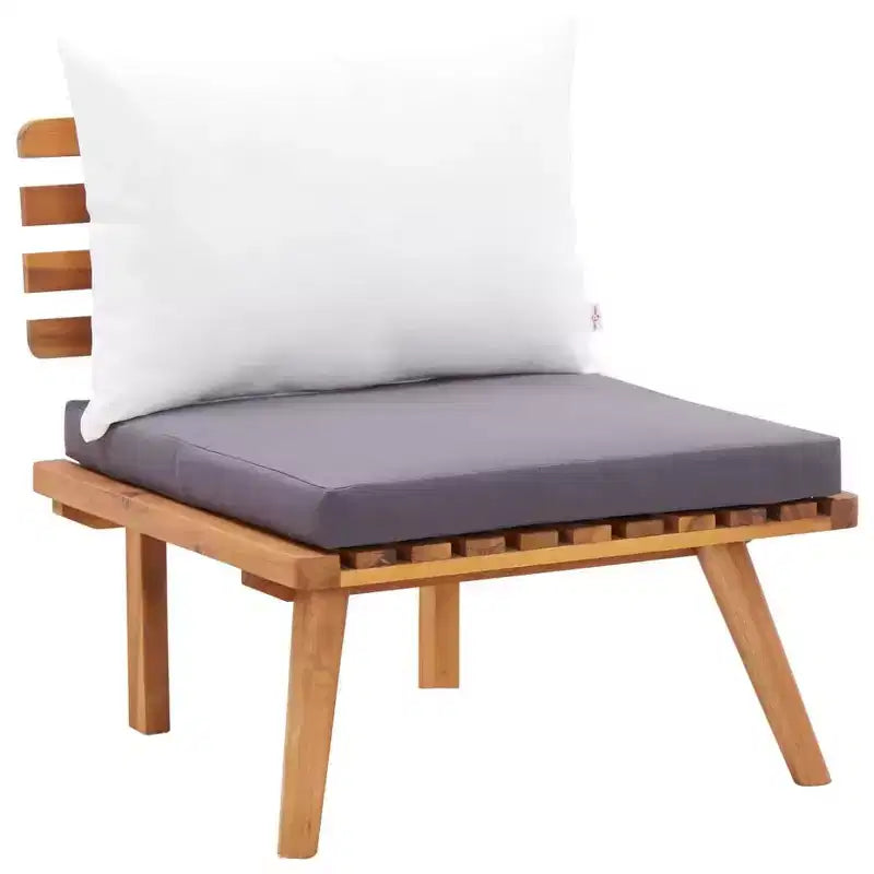 Ensemble de salon de jardin vidaXL de 5 pièces - bois d’acacia massif - coussins amovibles et lavables - à assembler soi-même - idéal pour jardin, terrasse ou patio
