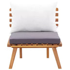 Ensemble de salon de jardin vidaXL de 5 pièces - bois d’acacia massif - coussins amovibles et lavables - à assembler soi-même - idéal pour jardin, terrasse ou patio