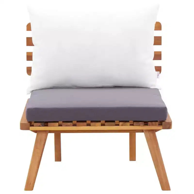 Ensemble de salon de jardin vidaXL de 5 pièces - bois d’acacia massif - coussins amovibles et lavables - à assembler soi-même - idéal pour jardin, terrasse ou patio