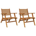 vidaXL 2 pcs Solid Acacia Wood Patio Chairs - Brown Wooden Dining Chairs - Durable and Easy-to-Clean - Relax Chair for Garden, Patio, Deck.