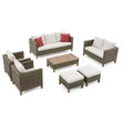 7 Piece Patio Conversation Sets with Cushions and Coffee Table