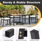 Ensemble de mobilier de jardin Costway 4 pièces avec bois d’acacia et structure métallique, parasol, 1 table