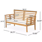 GDFStudio Laurier Outdoor-Sitzgruppe aus Akazienholz für 4 Personen mit Polstern