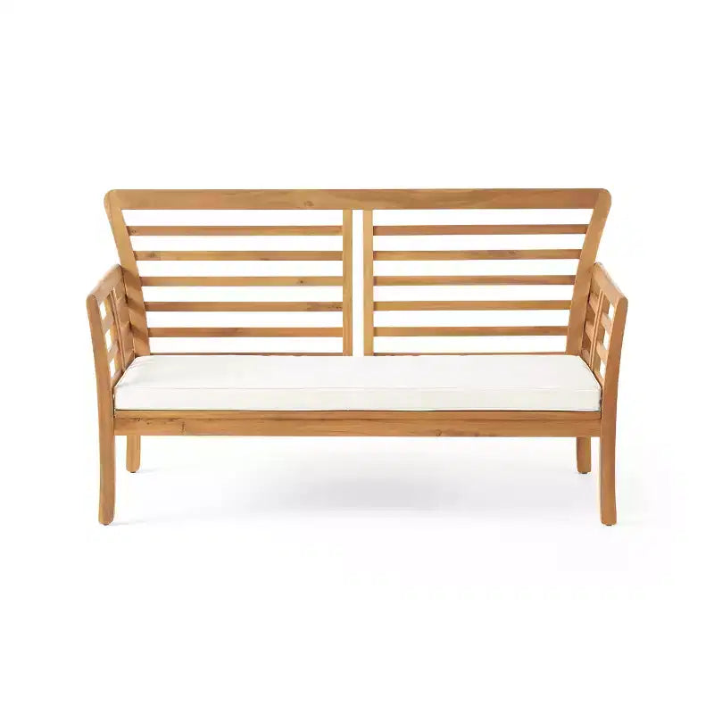GDFStudio Laurier Outdoor-Sitzgruppe aus Akazienholz für 4 Personen mit Polstern