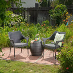 GDFStudio Orchard Outdoor Wicker 3 Piece Stacking Chair Chat Set