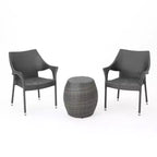 Set da esterno GDFStudio Orchard da 3 pezzi con sedie in vimini impilabili per conversazione