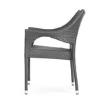 Set da esterno GDFStudio Orchard da 3 pezzi con sedie in vimini impilabili per conversazione