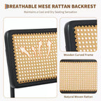 GustoWave rattan háttámlás étkezőszék (2 darabos szett), vintage étkezőszék, fekete