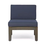Ensemble GDFStudio Parma de canapé modulaire 6 places et fauteuil club en bois d’acacia pour extérieur, avec coussins