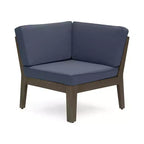 Ensemble GDFStudio Parma de canapé modulaire 6 places et fauteuil club en bois d’acacia pour extérieur, avec coussins