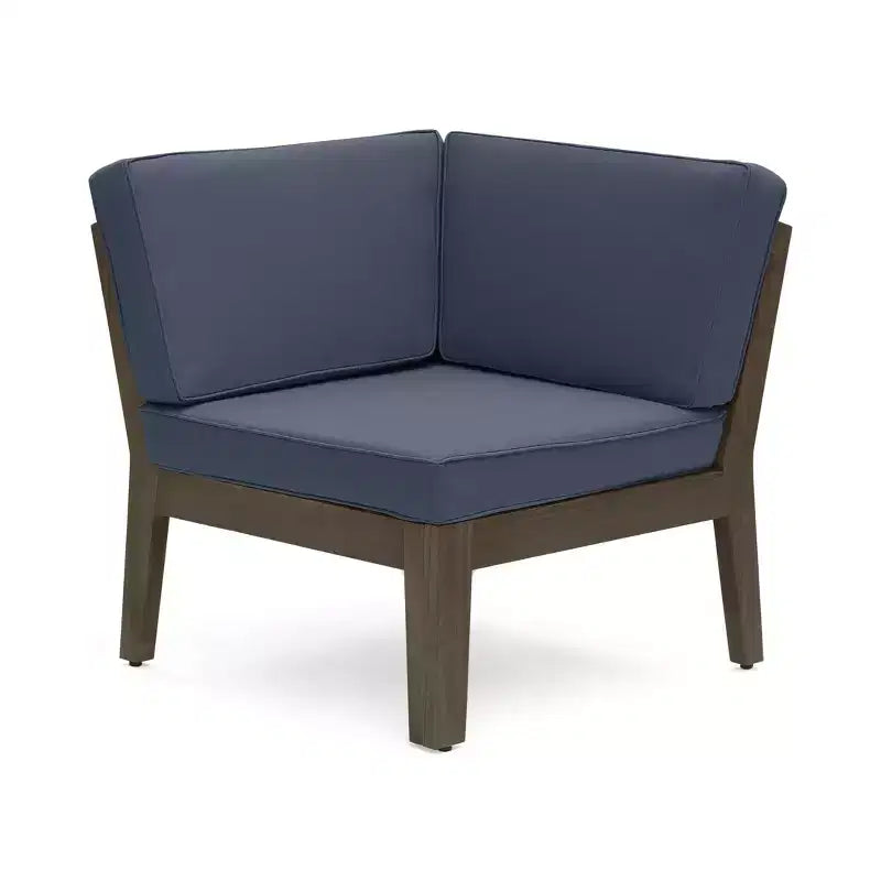 Ensemble GDFStudio Parma de canapé modulaire 6 places et fauteuil club en bois d’acacia pour extérieur, avec coussins