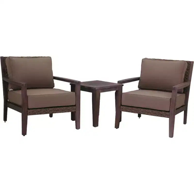 Courtyard Casual Bridgeport II 3 pc Club Chair Set Includes: Two Club Chairs and One End Table