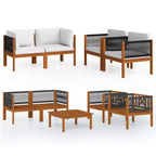 vidaXL Garden Lounge Set Cream Solid acacia wood Large Garden Lounge Set