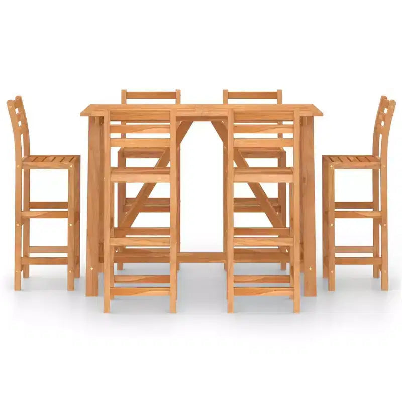 Set da bar da esterno vidaXL in legno naturale, legno massello di acacia, medio