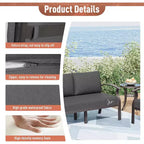 Ensemble de mobilier de patio en aluminium ALAULM pour 10 personnes, salon de jardin moderne en métal avec table brasero, fauteuils à bascule pivotants, canapé de patio et coussins de 5.1 pouces