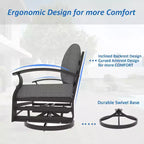 ALAULM Ensemble de mobilier de terrasse en aluminium avec table brasero au propane, mobilier d’extérieur en métal pour 10 personnes, gris