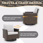 EAGLE PEAK Ocean Vista 6-teiliges Gartensofaset aus Wicker in verschiedenen Brauntönen mit drehbaren Sesseln und 3-Sitzer-Sofa