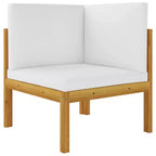 Set da salotto da giardino vidaXL, divano componibile da esterno con cuscini, in legno massello di acacia