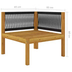 Set da salotto da giardino vidaXL, divano componibile da esterno con cuscini, in legno massello di acacia