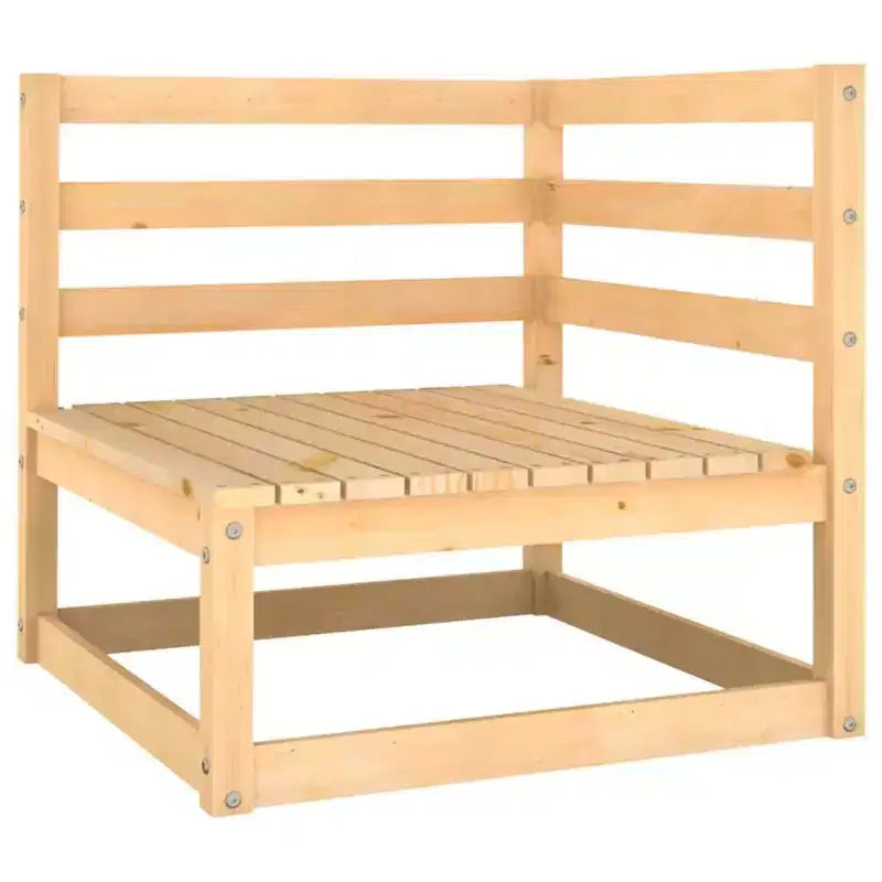 Set da salotto da giardino vidaXL in legno naturale e grigio, legno massello di pino, 100% poliestere