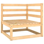 Set da salotto da giardino vidaXL in legno naturale e grigio, legno massello di pino, 100% poliestere