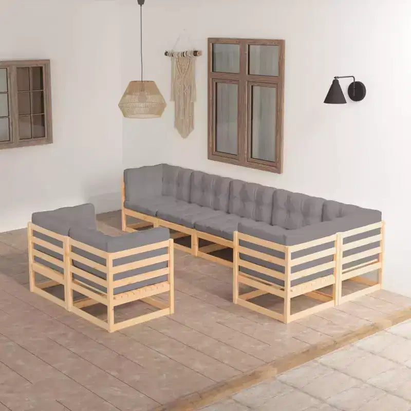 vidaXL Garten-Lounge-Set, Naturholz