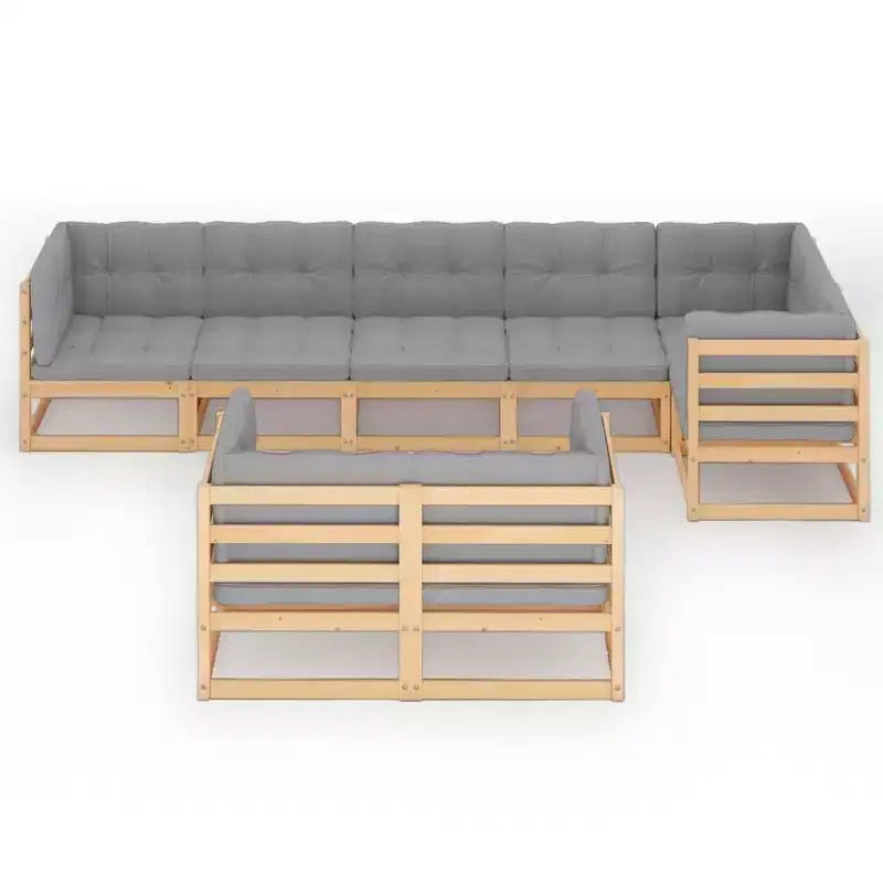 vidaXL Garten-Lounge-Set, Naturholz