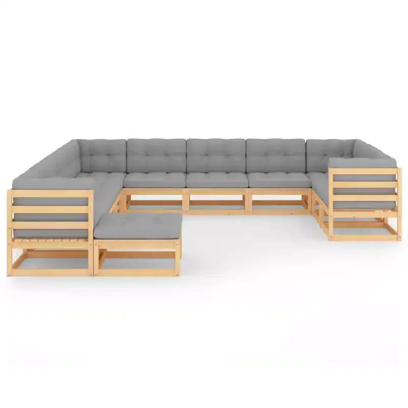 Ensemble de salon de jardin vidaXL en pin massif naturel, grand modèle modulaire