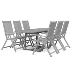 vidaXL Solid Wood Acacia Patio Dining Set 7 Piece Garden Seat Oval/Rectangular