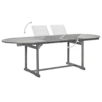 vidaXL 7-teiliges Ess-Set für die Terrasse aus massivem Akazienholz, Gartensitzgruppe mit ovalem/rechteckigem Tisch