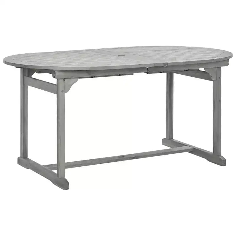 vidaXL 7-teiliges Ess-Set für die Terrasse aus massivem Akazienholz, Gartensitzgruppe mit ovalem/rechteckigem Tisch