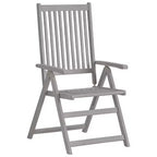 vidaXL 7-teiliges Ess-Set für die Terrasse aus massivem Akazienholz, Gartensitzgruppe mit ovalem/rechteckigem Tisch