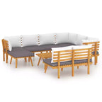 vidaXL Patio Lounge Set Sectional Sofa Set with Cushions Solid Wood Acacia
