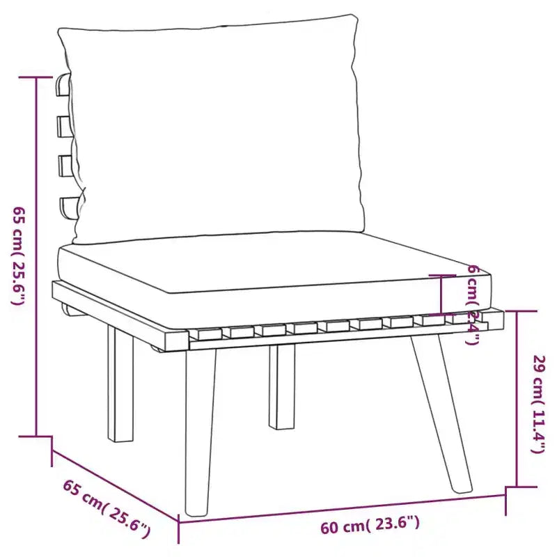 vidaXL Lounge-Set für die Terrasse, Sofagarnitur mit Kissen, massives Akazienholz