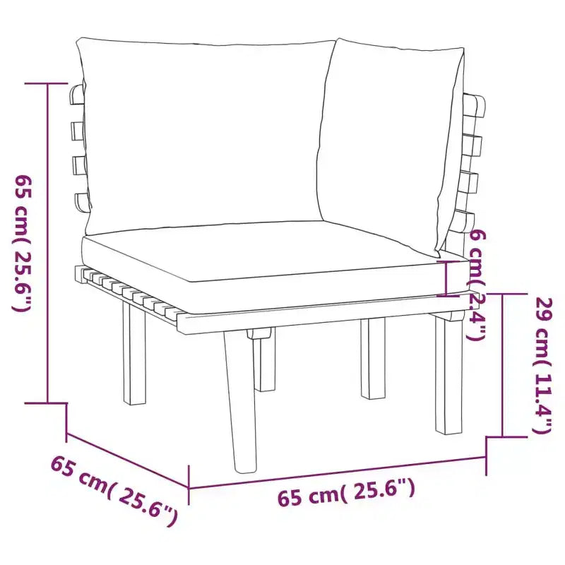 vidaXL Lounge-Set für die Terrasse, Sofagarnitur mit Kissen, massives Akazienholz