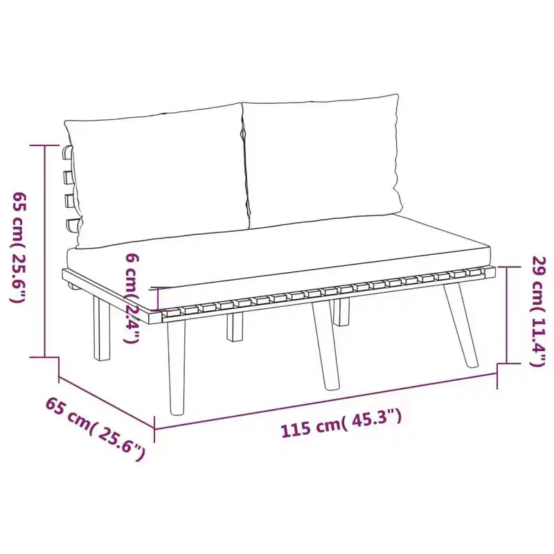 vidaXL Lounge-Set für die Terrasse, Sofagarnitur mit Kissen, massives Akazienholz