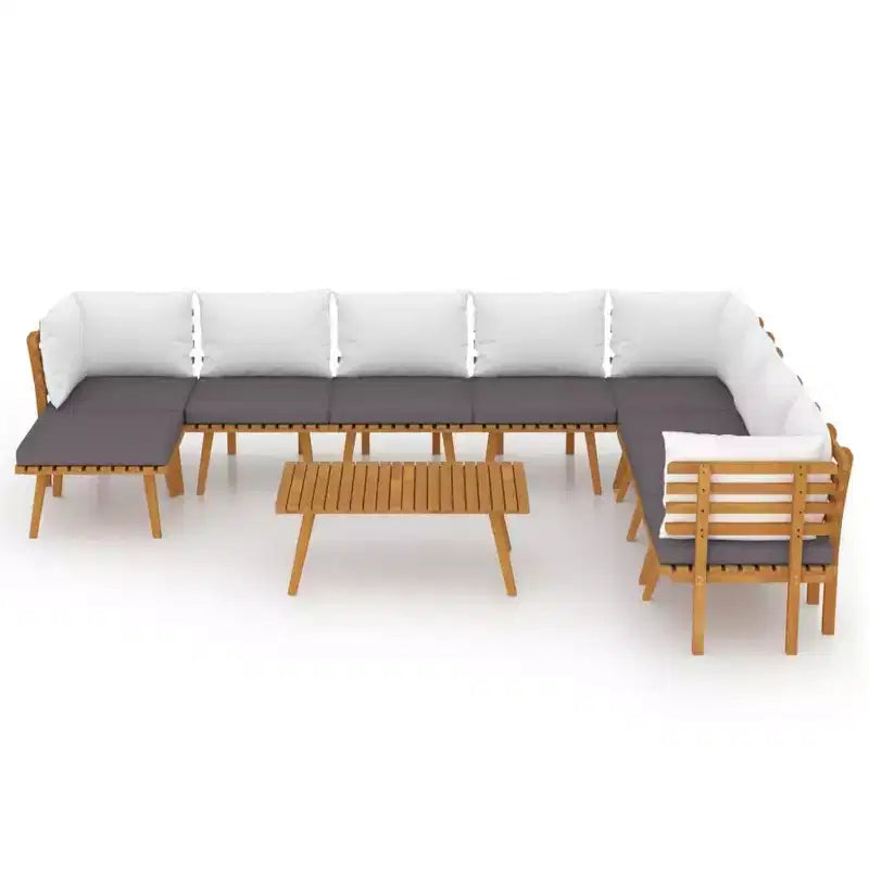 vidaXL Lounge-Set für die Terrasse, Sofagarnitur mit Kissen, massives Akazienholz