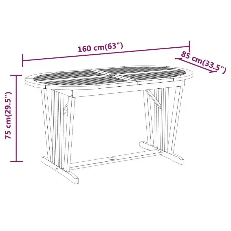 Ensemble de repas de jardin vidaXL en bois d’eucalyptus massif avec chaises inclinables et trou pour parasol – ensemble de repas d’extérieur, style ferme marron