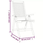 Ensemble de repas de jardin vidaXL en bois d’eucalyptus massif avec chaises inclinables et trou pour parasol – ensemble de repas d’extérieur, style ferme marron