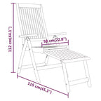 Ensemble de repas de jardin vidaXL en bois d’eucalyptus massif avec chaises inclinables et trou pour parasol – ensemble de repas d’extérieur, style ferme marron