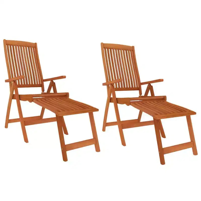 Ensemble de repas de jardin vidaXL en bois d’eucalyptus massif avec chaises inclinables et trou pour parasol – ensemble de repas d’extérieur, style ferme marron