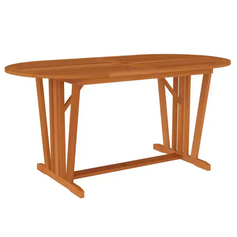 Ensemble de repas de jardin vidaXL en bois d’eucalyptus massif avec chaises inclinables et trou pour parasol – ensemble de repas d’extérieur, style ferme marron