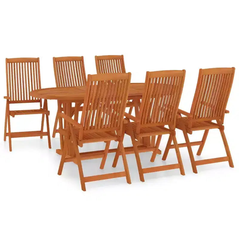 vidaXL Garden Dining Set Reddish-brown Solid Eucalyptus Wood Large