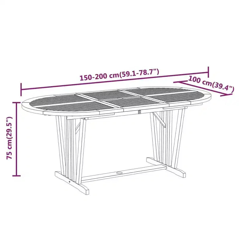 Ensemble de repas de jardin vidaXL en bois massif d’eucalyptus brun rougeâtre, grand modèle