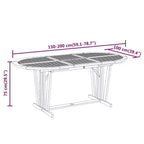 Ensemble de repas de jardin vidaXL en bois massif d’eucalyptus brun rougeâtre, grand modèle
