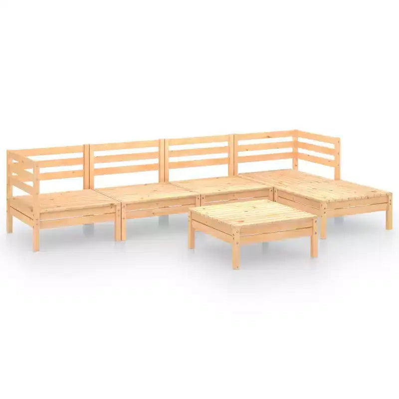 vidaXL Garden Lounge Set Light brown Solid pine wood Medium Modular