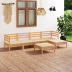 Ensemble de salon de jardin vidaXL marron clair en bois de pin massif, modulaire moyen
