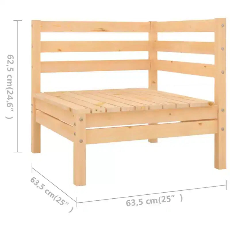 Ensemble de salon de jardin vidaXL marron clair en bois de pin massif, modulaire moyen