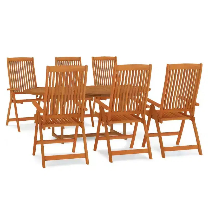vidaXL Patio Dining Set Outdoor Extendable Table and Chair Solid Eucalyptus Wood